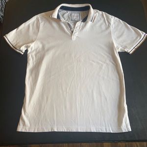 Men’s Denim & Flower White Polo; size L